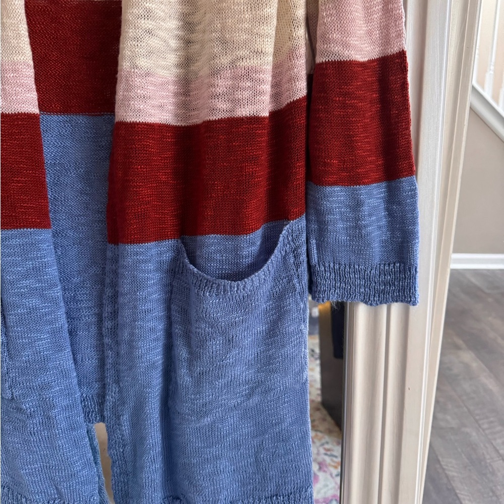 Ultra Flirt Colorblock Duster CardigAN - Picture 2 of 4